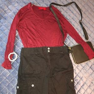 Burgundy High Low Top
